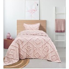 Lusso Stile Iskandinav Tek Kişilik Pudra Yatak Örtüsü 180 x 250 Tek Yastık Single