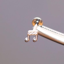 Aida Jewelss Yüksek Kalite G23 Titanium Nota Zirkon Titanyum 6x1.2mm Labret Piercing