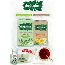 Doğadan Ayvalı Ihlamur ve Yeşil Çay Yumuşak Içim Poşet Çay ve Rosie Hediyeli