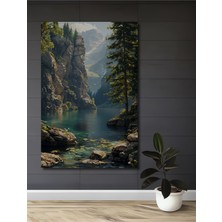 Teona Ahşap Doğa Harikası Yağlı Boya Görünümlü Ahşap Dekoratif Tablo Dikdörtgen Tablo