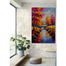 Teona Ahşap Sonbahar Renkleri Yağlı Boya Görünümlü Ahşap Dekoratif Tablo Dikdörtgen Tablo