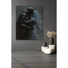 Teona Ahşap Kara Kalem Görünümlü Zırhlı Şövalye ve Hayalet Aşkı Dekoratif Ahşap Tablo Dikdörtgen Tablo