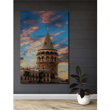 Teona Ahşap Galata Kulesi Yağlı Boya Görünümlü Ahşap Dekoratif Tablo Dikdörtgen Tablo