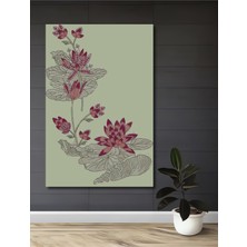 Teona Ahşap Pembe Lotus Çiçekleri Sulu Boya Görünümlü Ahşap Dekoratif Tablo Dikdörtgen Tablo