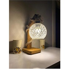 Parpaschi Monta Doğal Ağaç Otantik Seri Lambader Abajur Komidin Üstü Aydınlatma