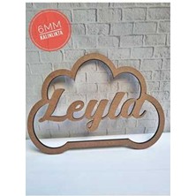 Macraworld 6mm Ham Ahşap Kişiye Özel Makrome Bulut Kasnak 35 x 25 cm Kahverengi Tasarım