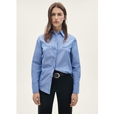 Mango Woman Zımba Detaylı Pamuklu Gömlek