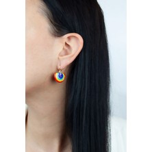 Liveyn Design Gökkuşağı Cam Murano Gold Küpe