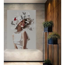 Teona Ahşap Mutluluğun Kelebekleri Sulu Boya Görünümlü Ahşap Dekoratif Tablo Dikdörtgen Tablo