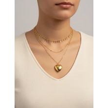 Gistoria Kalp Detaylı Damla Zincir Kolye