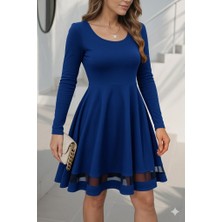 Mç Plus Etek Tül Detay Krep Elbise