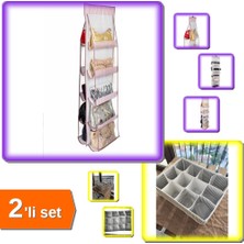 Hereveoyuncak 12 Bölmeli Çekmece Düzenleyici + 10 Bölmeli Çanta Organizeri - Düzenli Alanlar 3K8A7B