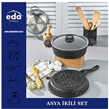 Eda Asya 2 Li Döküm Set 26 No Basık Tencere 26 Tava
