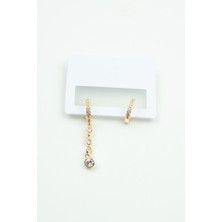 Liveyn Design Zirkon Taşlı Gold Küpe