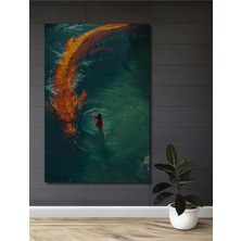 Teona Ahşap Mulan Ejderha Yağlı Boya Görünümlü Ahşap Dekoratif Tablo Dikdörtgen Tablo