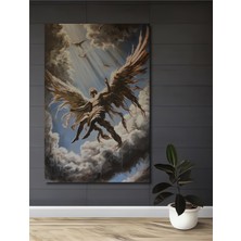 Teona Ahşap Melek Kanatları Görünümlü Yağlı Boya Ahşap Dekoratif Tablo Dikdörtgen Tablo