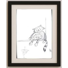 Karikatural Abolfazl Mortazavi 29X21CM Orijinal Karikatür Tablo