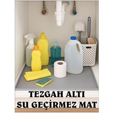 Cozley Su Geçirmez Tezgah Altı Düzenleyici Silikon Mat Lavabo Altı Organizer Evye Altı Koruyucu 60X40 Gri