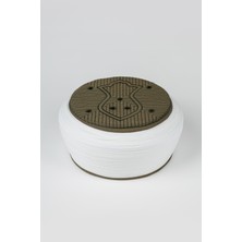 Sarıkhane Namaz Sarığı - Beyaz Kumaş - Yeşil Takke - Düz Sarım - Nâli Şerif - 5 Metre