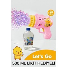500ML Likit Suyu Olan Oyuncak Duck Köpük Baloncuk Tabancası Cok Delikli