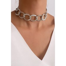 Liveyn Design Choker Gümüş Renk Kadın Kolye