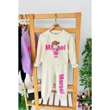 Miniğimin Cicileri Marasel  Baskılı Kız Çocuk 2 li takım - Bej