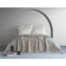 Dantela Lumia Etnik Desen Yatak Örtüsü - Bej