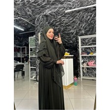 Koldan Baglamalı Takım Tesettur Morn Abaya Balon Kolekstra Şalş Şifon Suffle Şal Hazır Peçeli Hac