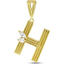 Assos Pırlanta Altın H Harf Kolye Ucu - 14K