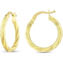 Assos Pırlanta Altın Halka Küpe - 14K