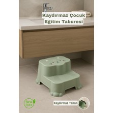 Funny Life Kaydırmaz Taban Çocuk Basamaklı Eğitim Taburesi - Banyo, Lavabo, Klozet Basamak Merdiven Yükseltici