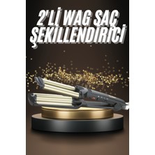 Ikili Wag Maşa Saç Şekillendirici Seramik Kaplama Isı Ayarlı - F075K962-U17075