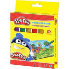 Ceren Kırtasiye Keçeli Kalem- Play-Doh 6 Renk Simli