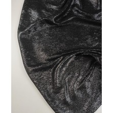 Kumaş Parça Siyah Renkte Lame Varaklı Iki Ip Penye Kumaş En: 140 cm