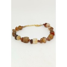 Down Art Kırık Kesim Akik ve Sitrin Doğal Taşlı Bileklik