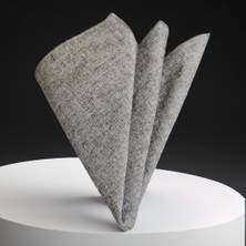 Exve Exclusive Gri Antrasit Gradyan Geçişli Keten Dokuma Cep Yaka Mendili