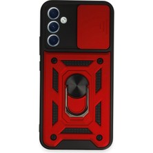 Samsung Galaxy A34 5g Kılıf Pars Lens Yüzüklü Silikon - Kırmızı - FKU2014-2279