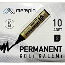 Tardu İthalat Tardu Metapin 10 mm Siyah Permanent Koli Kalemi 10'lu Adet Renkli Kalem Seti