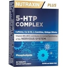 Nutraxin 5-Htp Complex 30 Tablet – L-Karnitin, Ginkgo Biloba, Coq-10, Vitamin B6 & B12, Çinko ve Bitkisel Ekstreli Ruhsal ve Zihinsel Destek Takviyesi
