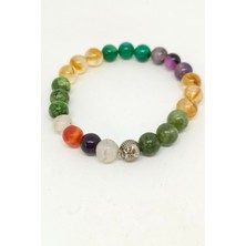 Down Art Doğal Taşlı (Yeşim, Ametist, Ay, Sitrin, Akik) Çakra Bileklik