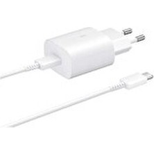 Samsung EP-TA800 Type-C 25W Hızlı Şarj Cihazı Adaptör Kafası + Kablo Takım Beyaz