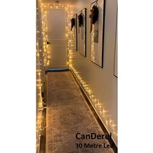 TeknoClass 30 Metre Fişli Sarı LED Işık Noel Yılbaşı Ağacı Işığı LED Ampül Çam Ağacı Balkon Süsleme Eklenebilir