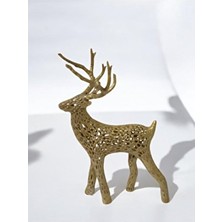 Home 10 cm Yılbaşı Geyik Süsü - Geyik Figürü Sarı