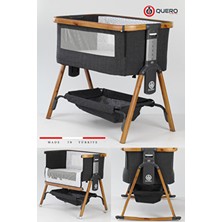 Quero Losa Anne Yanı Beşik, Kademeli Beşik, Sallanır, Sabitlenir, Tekerlekli, Katlanır, Park Yatak Beşik