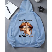 Punix Punıx Büyük Beden Özel Tasarım Kapüşonlu Enjoy Tıme Sırt Baskılı %100 Pamuk Oversize Kadın Sweatshırt