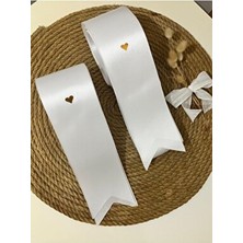 Nuksoc Beyaz Kalpli Takı Kurdelesi Nişan Düğün Gelin Damat Malzemeleri