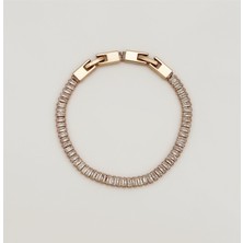 Mavika Jewellery 18K Rose Gold Plated Baget Su Yolu Bileklik