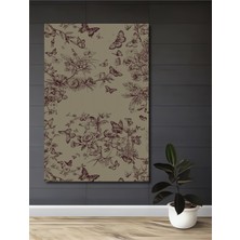 Teona Ahşap Ahşap Tablo Kelebekler ve Çiçekler Desenli Yağlı Boya Görünümlü Sanat Eseri Dikdörtgen Tablo