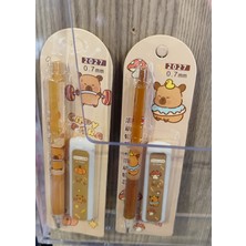 Ada Çanta Kırtasiye Capybara Figürlü 0,7 Uçlu Mekanik Kurşun Kalem Koyu Kahve 2 Paket