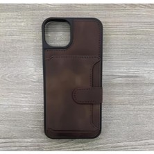 Ada Çanta Kırtasiye iphone 15 Için Kartlıklı Telefon Kılıfı Kahverengi P70009